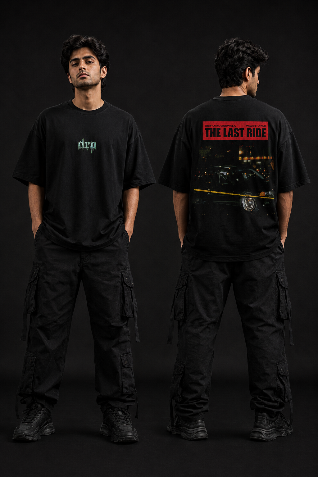 THE LAST RIDE Oversized Drop Shoulder Graphic T-Shirt