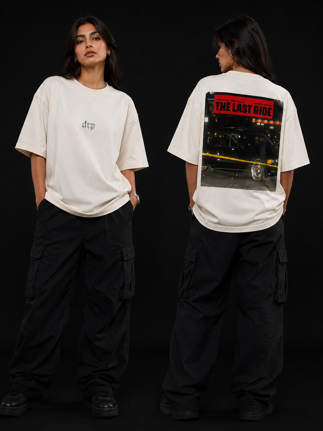 THE LAST RIDE Oversized Drop Shoulder Graphic T-Shirt